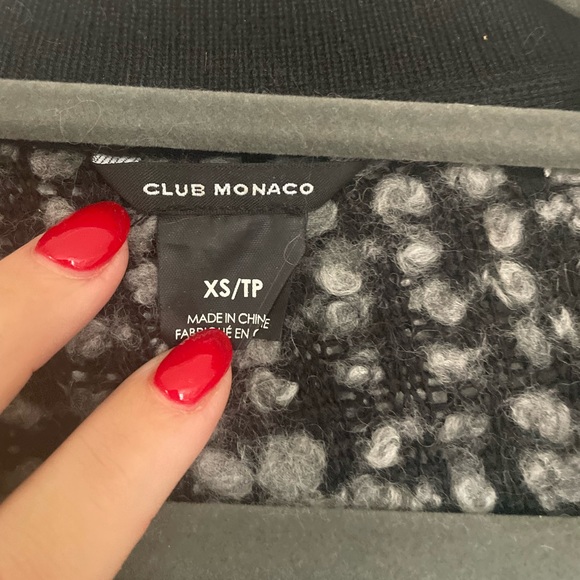 Club Monaco, Asymmetrical Boucle Cardigan, Black and Grey, Size XS/S - Picture 4 of 4